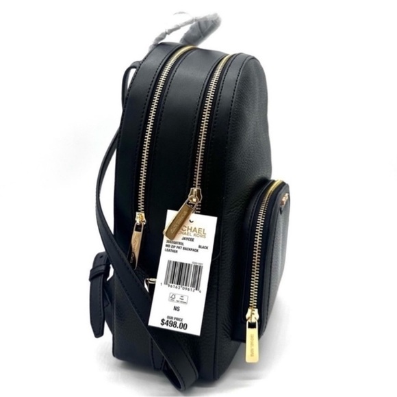 Michael Kors Medium Jaycee Backpack Black/Gold - Picture 5 of 11